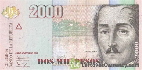 2000 colombian peso to usd